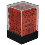 Chessex Opaque 12mm d6 with pips Dice Blocks (36 Dice) - Orange w/black