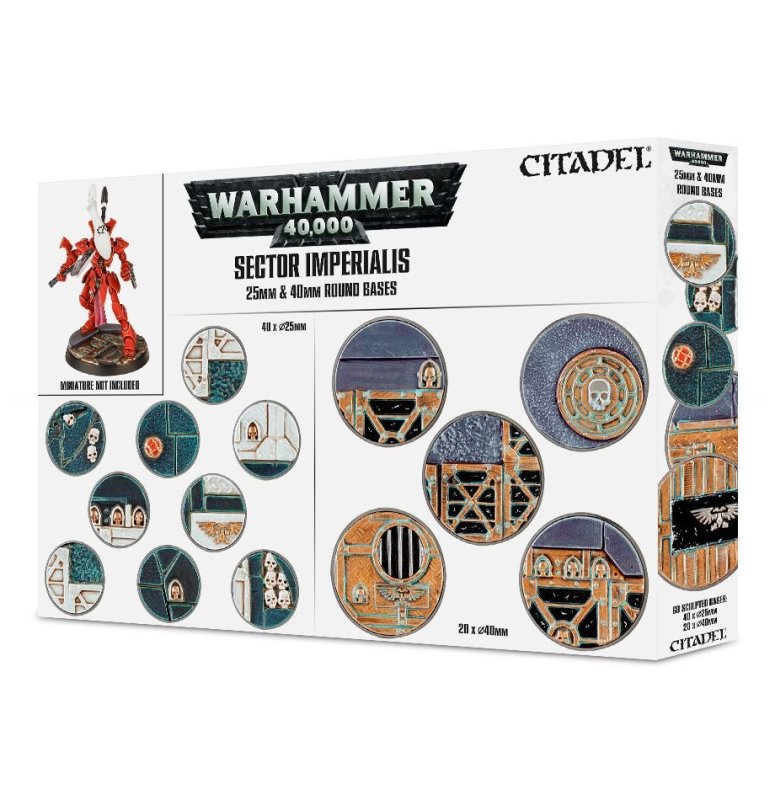 WARHAMMER 40.000: SECTOR IMPERIALIS - 25 & 40 MM ROUND BASES