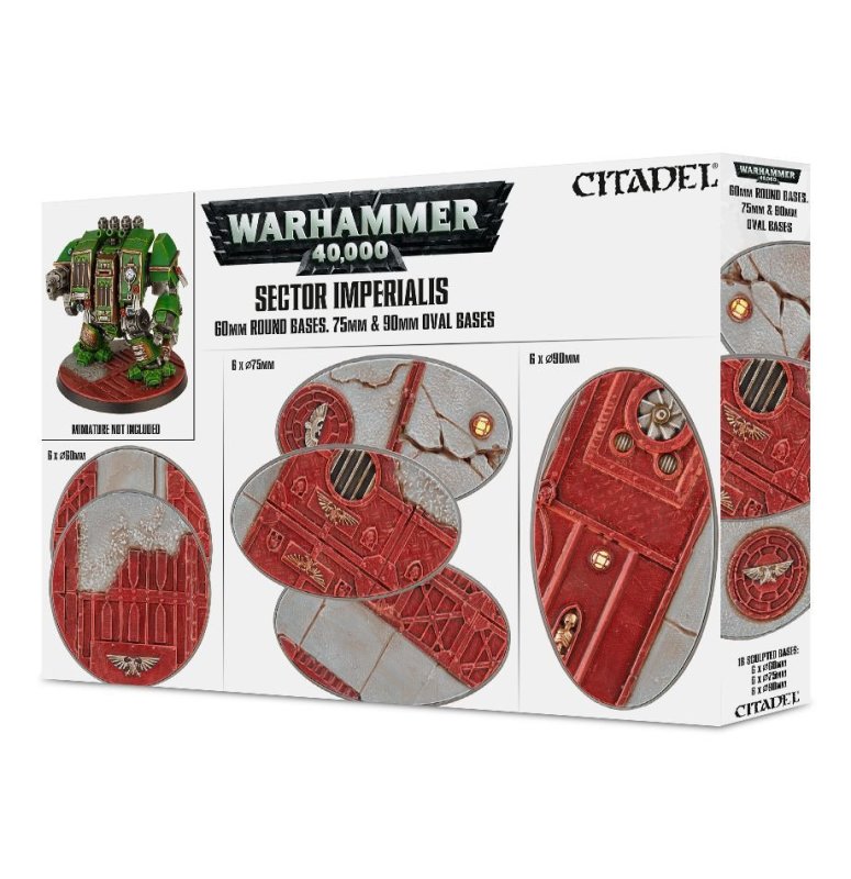 WARHAMMER 40.000: SECTOR IMPERIALIS - 60 MM ROUND BASES, 75 & 90 MM OVAL BASES