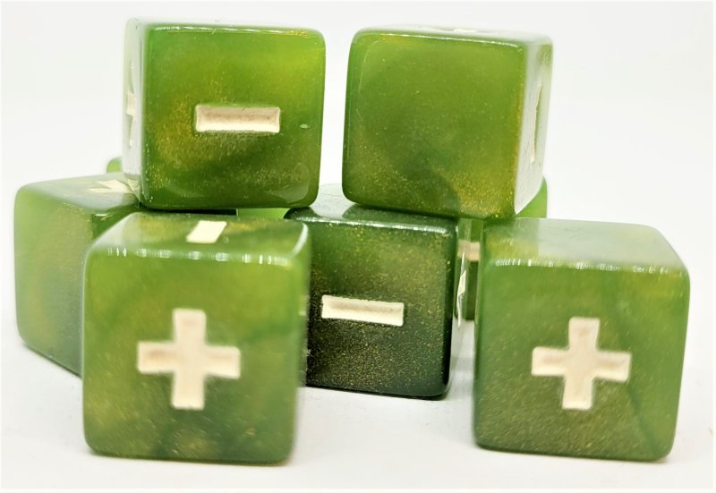 Würfelset: Fate Dice - Green Powder